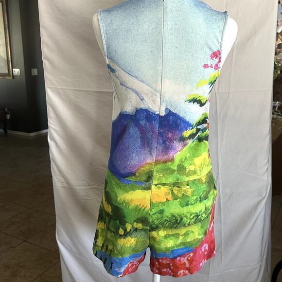 Desigual Fitted Woman Uneven Japanese Print Stretch Dress/Skort XS - Picture 3 of 11